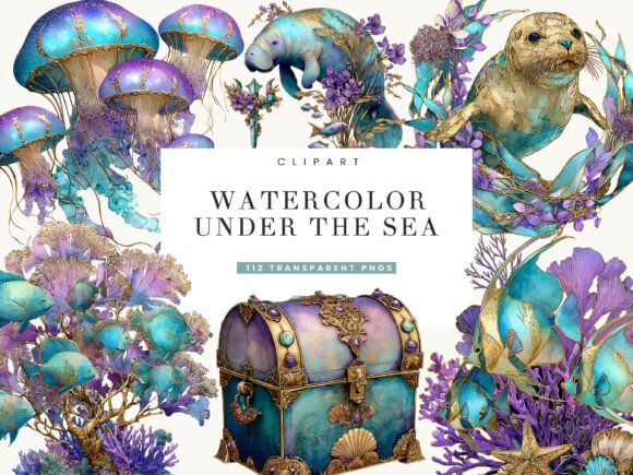 Download Watercolor Fantasy Sea Creature Clipart - Watercolor Collection