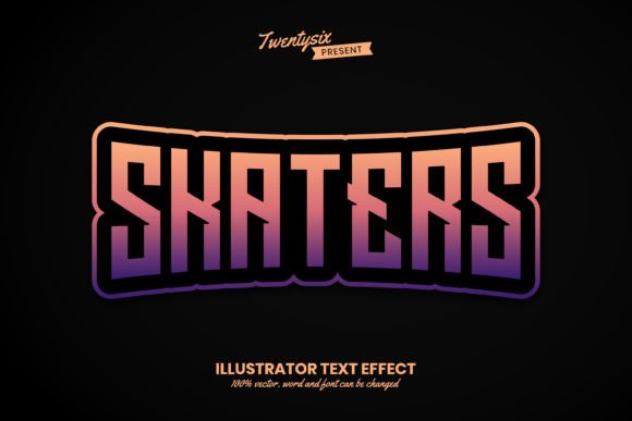 Download Skaters - Illustrator Text Effect Style - Illustrator text effect Collection
