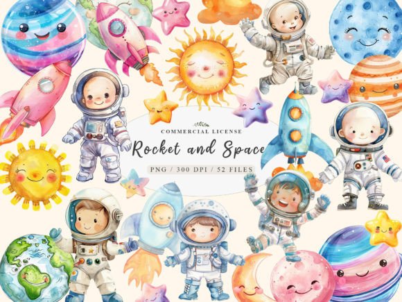 Download Watercolor Astronaut Clipart, Space PNG - Watercolor Collection