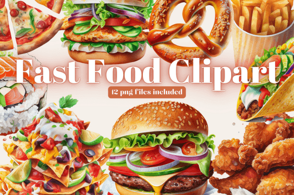 Download Watercolor Junk Food Clipart - Watercolor Collection