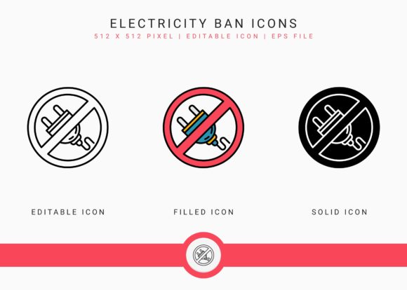 Download Electricity Ban Icons Set - Electric Collection
