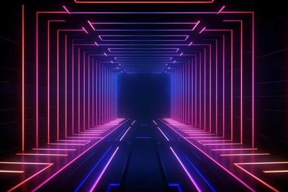 Download Graphic Illustration Neon Tunnel Lights - Premium Resources