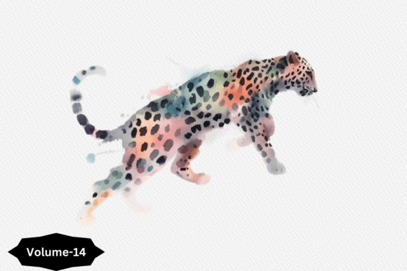 Download Cute Leopard Watercolor Clipart Vol –14 - Watercolor Collection