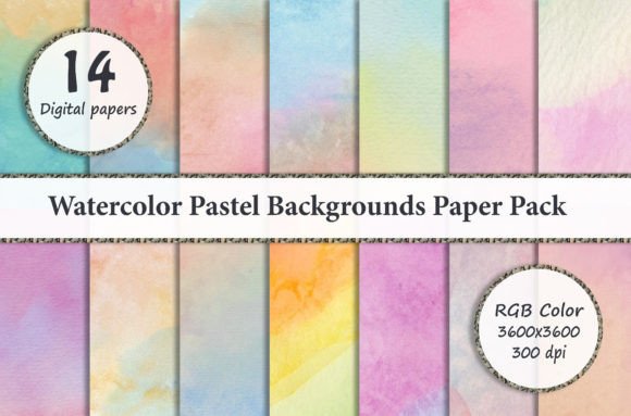 Download Watercolor Pastel Backgrounds Paper Pack - Watercolor Collection