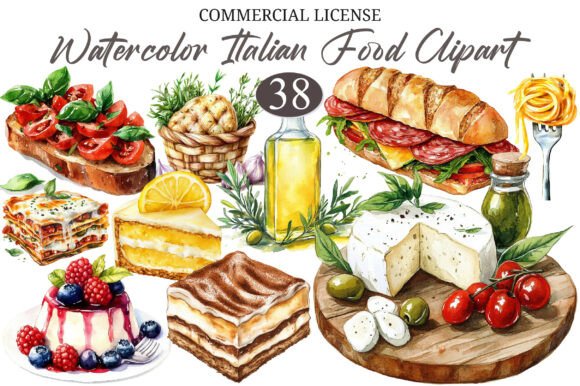 Download Watercolor Italian Food Clipart - Watercolor Collection