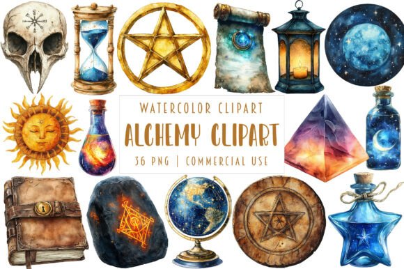Download Watercolor Alchemy Clipart Bundle - Watercolor Collection