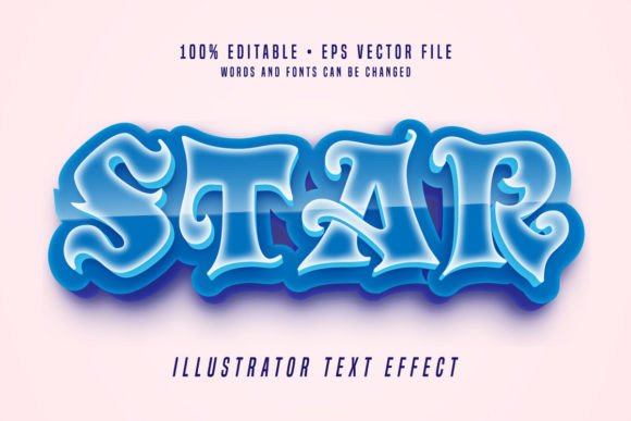 Download Star 3D Illustrator Text Effect Font - Illustrator text effect Collection