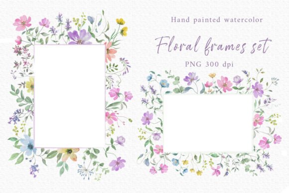 Download Watercolor Floral Frame Set - Watercolor Collection