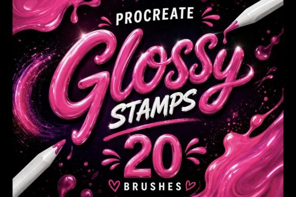 Download Procreate Glossy Lettering Brushes - Glossy Collection