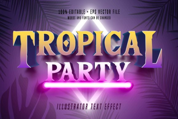 Download Tropical 3D Illustrator Text Effect Font - Illustrator text effect Collection