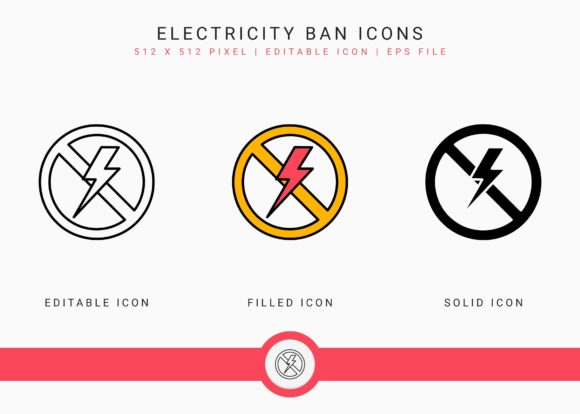 Download Electricity Ban Icons Set - Electric Collection