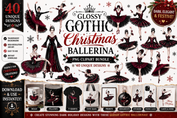 Download Glossy Gothic Christmas Ballerina - Glossy Collection