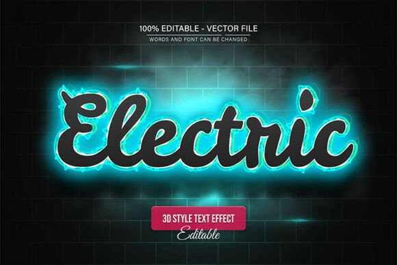 Download Electric Neon Typography Editable Design - Electric Collection
