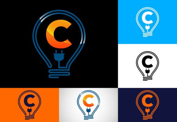 Download Initial Alphabet C with an Electric Bulb - Electric Collection