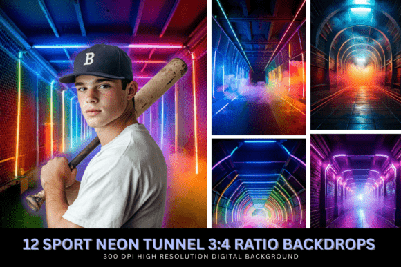 Download 12 Sport Neon Tunnel Backdrop Background - Neon tunnel Collection
