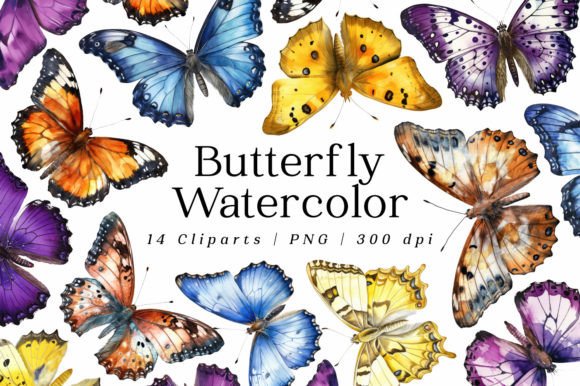 Download Realistic Butterfly Watercolor Cliparts - Watercolor Collection