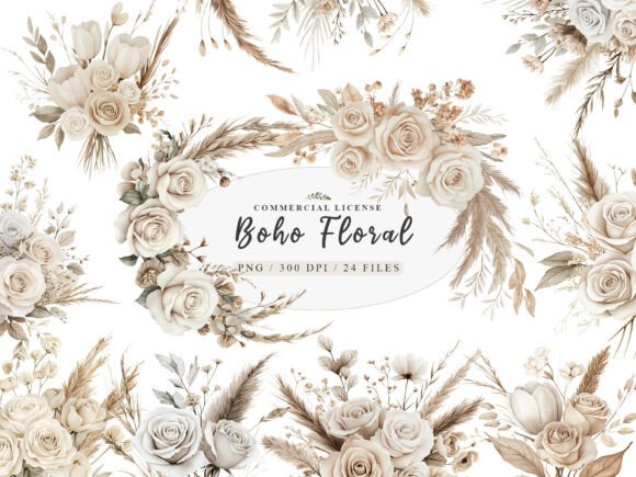 Download Watercolor White Boho Wedding Floral Png - Watercolor Collection