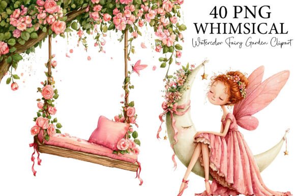 Download Watercolor Fairy Garden Clipart Bundle - Watercolor Collection