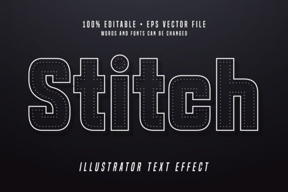 Download Stich 3D Illustrator Text Effect Font - Illustrator text effect Collection