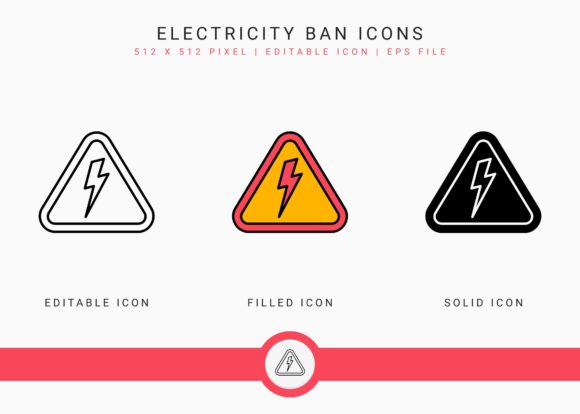 Download Electricity Ban Icons Set - Electric Collection