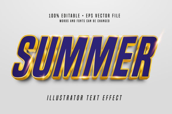 Download Summer 3D Illustrator Text Effect Font - Illustrator text effect Collection
